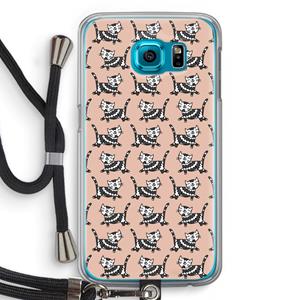 CaseCompany Zwarte poes: Samsung Galaxy S6 Transparant Hoesje met koord