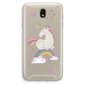 CaseCompany Regenboog eenhoorn: Samsung Galaxy J7 (2017) Transparant Hoesje