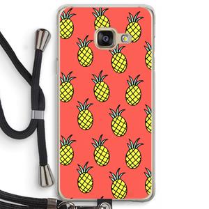 CaseCompany Ananas: Samsung Galaxy A3 (2016) Transparant Hoesje met koord