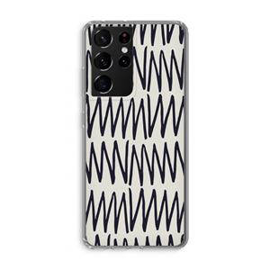CaseCompany Marrakech Zigzag: Samsung Galaxy S21 Ultra Transparant Hoesje