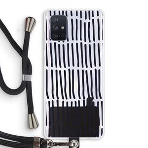 CaseCompany Moroccan stripes: Samsung Galaxy A71 Transparant Hoesje met koord