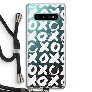CaseCompany XOXO: Samsung Galaxy S10 Plus Transparant Hoesje met koord
