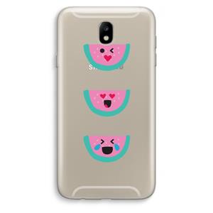 CaseCompany Smiley watermeloen: Samsung Galaxy J7 (2017) Transparant Hoesje