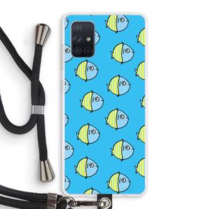 CaseCompany Visjes: Samsung Galaxy A71 Transparant Hoesje met koord