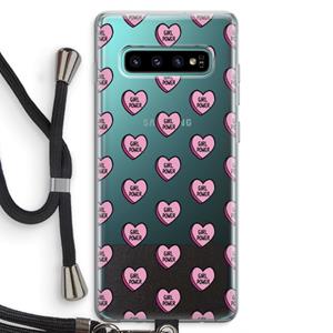 CaseCompany GIRL POWER: Samsung Galaxy S10 Plus Transparant Hoesje met koord