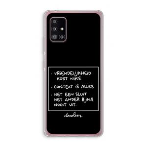 CaseCompany Mijn Motto's: Samsung Galaxy A51 5G Transparant Hoesje