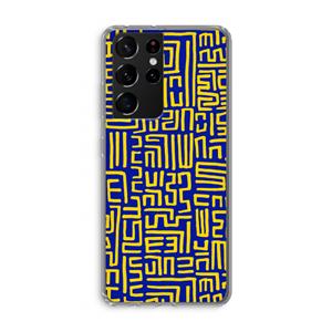 CaseCompany Majorelle Blue Print: Samsung Galaxy S21 Ultra Transparant Hoesje