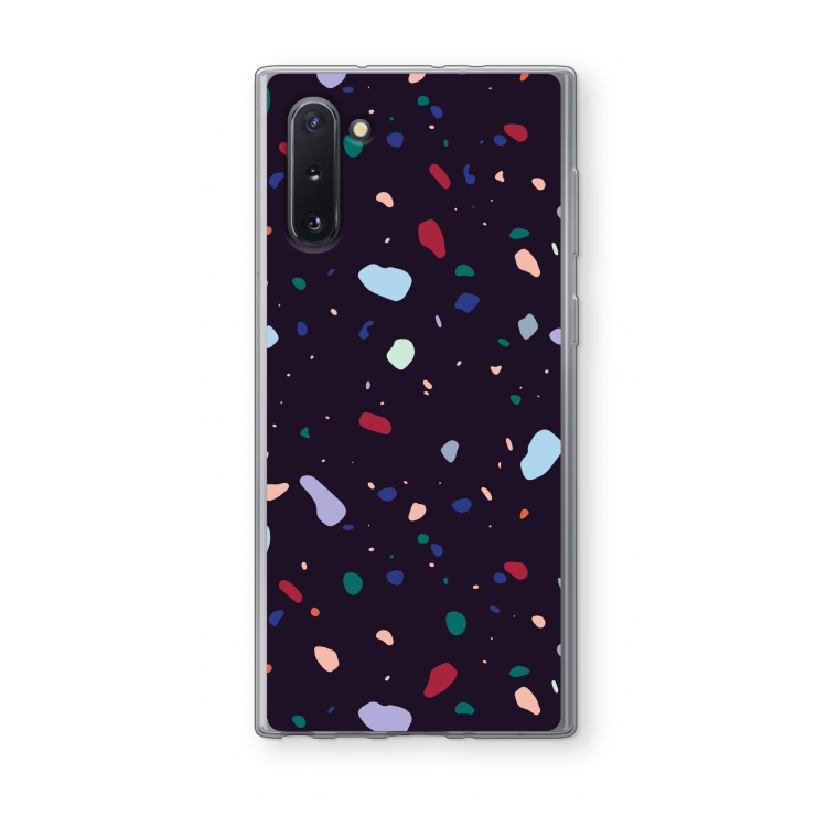 CaseCompany Dark Rounded Terrazzo: Samsung Galaxy Note 10 Transparant Hoesje