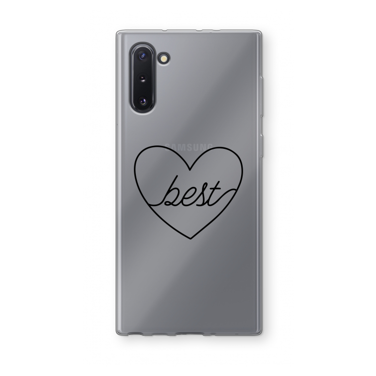 CaseCompany Best heart black: Samsung Galaxy Note 10 Transparant Hoesje
