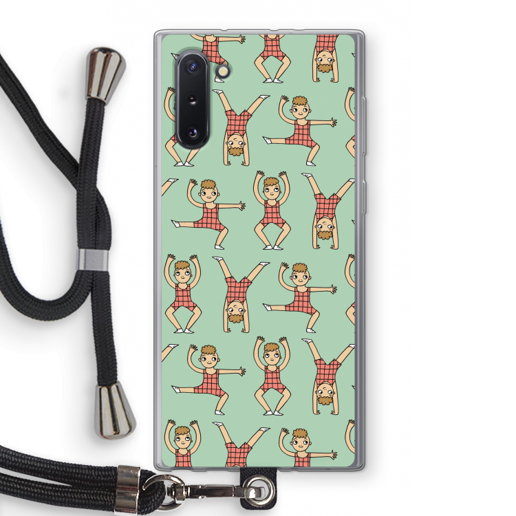 CaseCompany Gymboys: Samsung Galaxy Note 10 Transparant Hoesje met koord