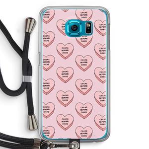 CaseCompany Chicks before dicks: Samsung Galaxy S6 Transparant Hoesje met koord