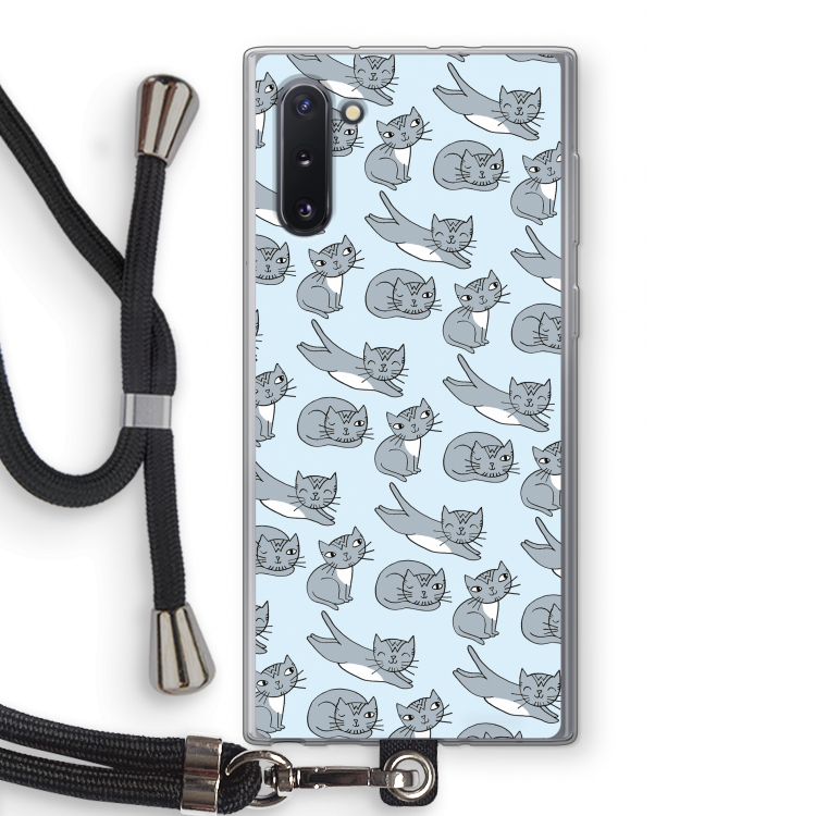 CaseCompany Poezen: Samsung Galaxy Note 10 Transparant Hoesje met koord