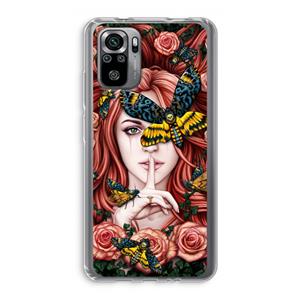 CaseCompany Lady Moth: Xiaomi Redmi Note 10S Transparant Hoesje