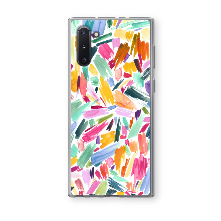CaseCompany Watercolor Brushstrokes: Samsung Galaxy Note 10 Transparant Hoesje