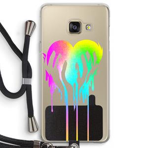 CaseCompany Hold My Heart: Samsung Galaxy A3 (2016) Transparant Hoesje met koord