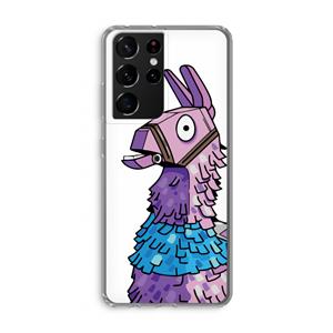 CaseCompany Lama: Samsung Galaxy S21 Ultra Transparant Hoesje