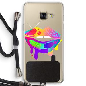 CaseCompany Lip Palette: Samsung Galaxy A3 (2016) Transparant Hoesje met koord