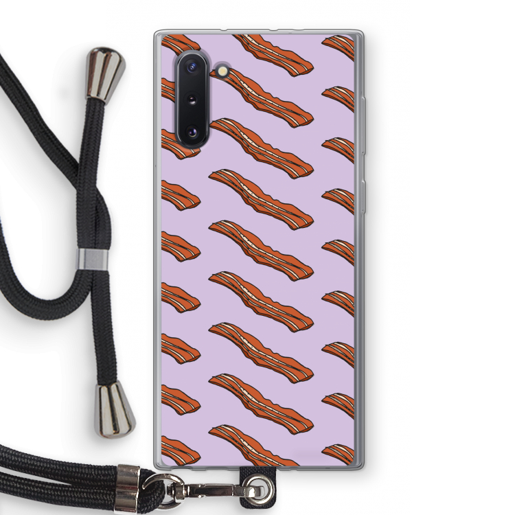 CaseCompany Bacon to my eggs #2: Samsung Galaxy Note 10 Transparant Hoesje met koord