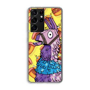 CaseCompany Loot Burger: Samsung Galaxy S21 Ultra Transparant Hoesje