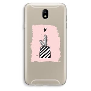 CaseCompany Zwart-wit cactus: Samsung Galaxy J7 (2017) Transparant Hoesje