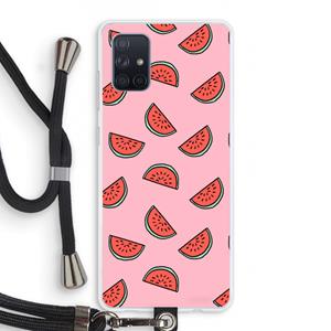 CaseCompany Watermeloen: Samsung Galaxy A71 Transparant Hoesje met koord
