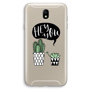 CaseCompany Hey you cactus: Samsung Galaxy J7 (2017) Transparant Hoesje