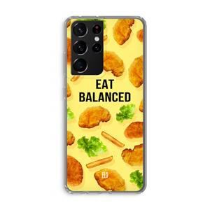 CaseCompany Eat Balanced: Samsung Galaxy S21 Ultra Transparant Hoesje