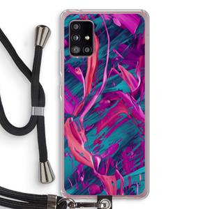 CaseCompany Pink Clouds: Samsung Galaxy A51 5G Transparant Hoesje met koord
