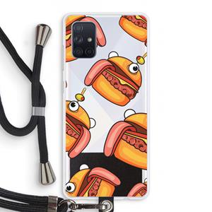 CaseCompany Hamburger: Samsung Galaxy A71 Transparant Hoesje met koord