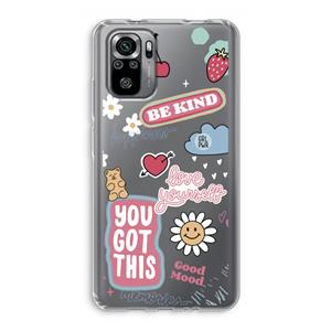 CaseCompany Positivity: Xiaomi Redmi Note 10S Transparant Hoesje