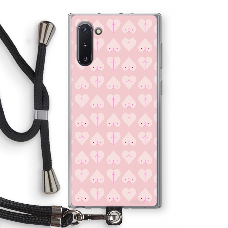 CaseCompany Ass 'n Titties: Samsung Galaxy Note 10 Transparant Hoesje met koord