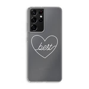 CaseCompany Best heart pastel: Samsung Galaxy S21 Ultra Transparant Hoesje