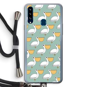 CaseCompany Pelican: Samsung Galaxy A20s Transparant Hoesje met koord