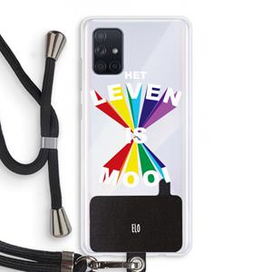 CaseCompany Het Leven Is Mooi: Samsung Galaxy A71 Transparant Hoesje met koord