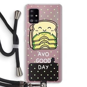 CaseCompany Avo Good Day: Samsung Galaxy A51 5G Transparant Hoesje met koord