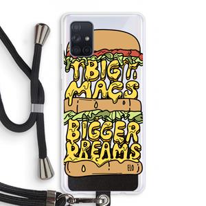 CaseCompany Big Macs Bigger Dreams: Samsung Galaxy A71 Transparant Hoesje met koord