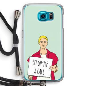CaseCompany Gimme a call: Samsung Galaxy S6 Transparant Hoesje met koord
