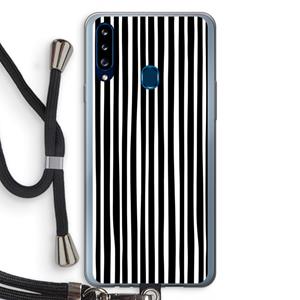 CaseCompany Stripes: Samsung Galaxy A20s Transparant Hoesje met koord