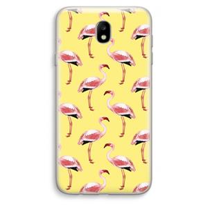CaseCompany Flamingo's geel: Samsung Galaxy J7 (2017) Transparant Hoesje