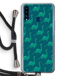 CaseCompany Diplodocus: Samsung Galaxy A20s Transparant Hoesje met koord