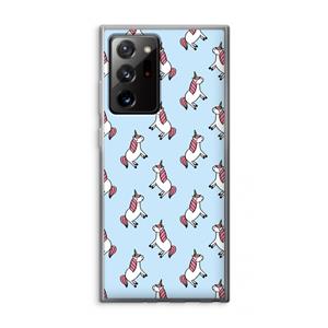 CaseCompany Eenhoorns overal: Samsung Galaxy Note 20 Ultra / Note 20 Ultra 5G Transparant Hoesje