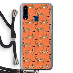 CaseCompany Cheetah: Samsung Galaxy A20s Transparant Hoesje met koord