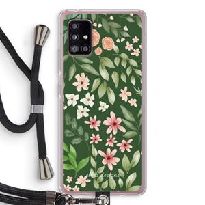CaseCompany Botanical green sweet flower heaven: Samsung Galaxy A51 5G Transparant Hoesje met koord