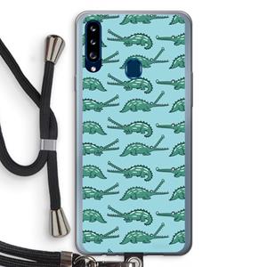 CaseCompany Kroko: Samsung Galaxy A20s Transparant Hoesje met koord
