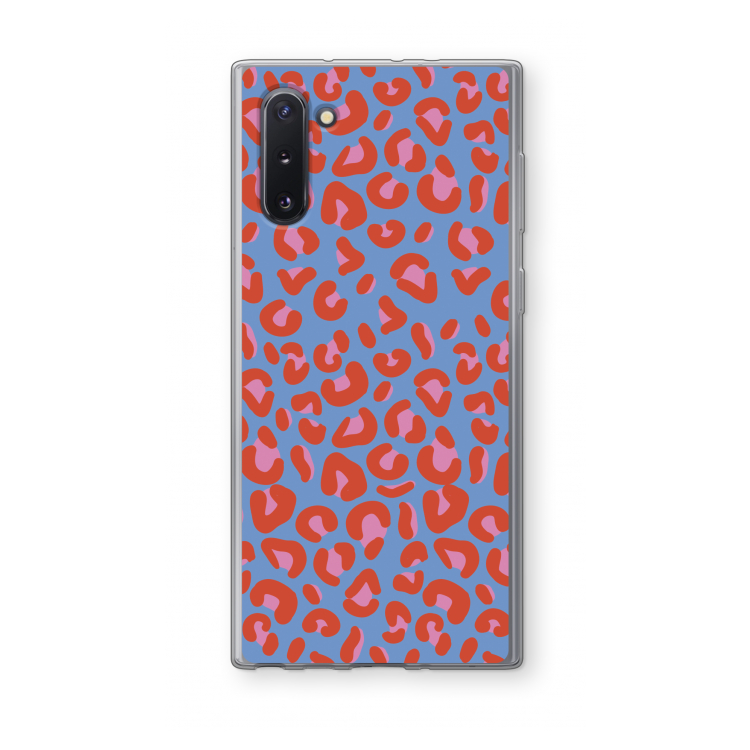 CaseCompany Leopard blue: Samsung Galaxy Note 10 Transparant Hoesje