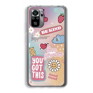 CaseCompany Positivity: Xiaomi Redmi Note 10S Transparant Hoesje