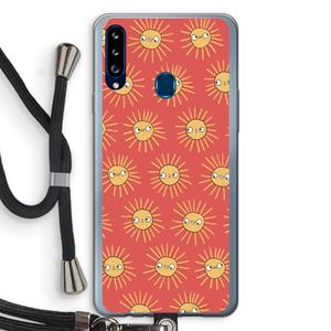 CaseCompany Zon: Samsung Galaxy A20s Transparant Hoesje met koord