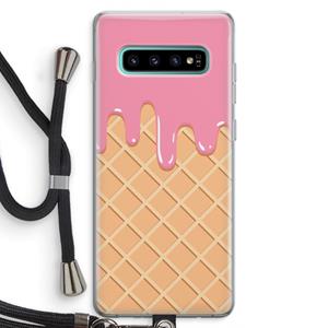 CaseCompany Ice cream: Samsung Galaxy S10 Plus Transparant Hoesje met koord