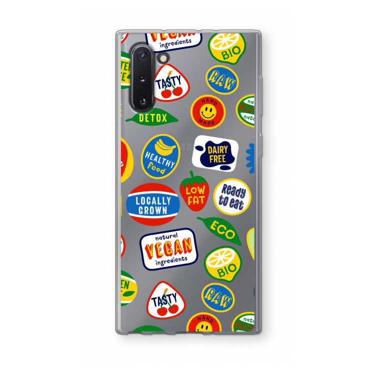 CaseCompany Fruitsticker: Samsung Galaxy Note 10 Transparant Hoesje