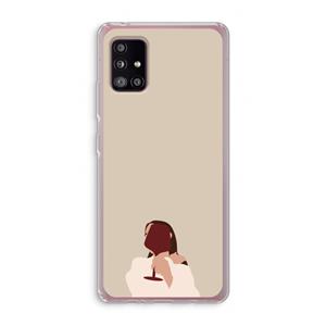 CaseCompany I drink wine: Samsung Galaxy A51 5G Transparant Hoesje
